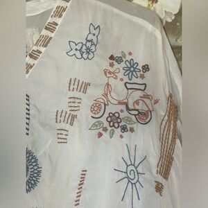 JOHNNY WAS•Elettra Blouse•Embroidered Boho‎ Art Top•Sz Medium